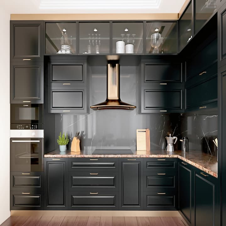Fascinating Dark Kitchen Cabinet Ideas